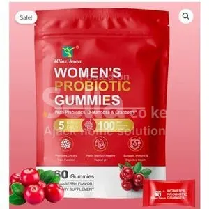 Wins Town Women's Probiotic Gummies, Cranberry Flavor: Dual-Effect Protection for Women's Health( 60 vegan sachets)