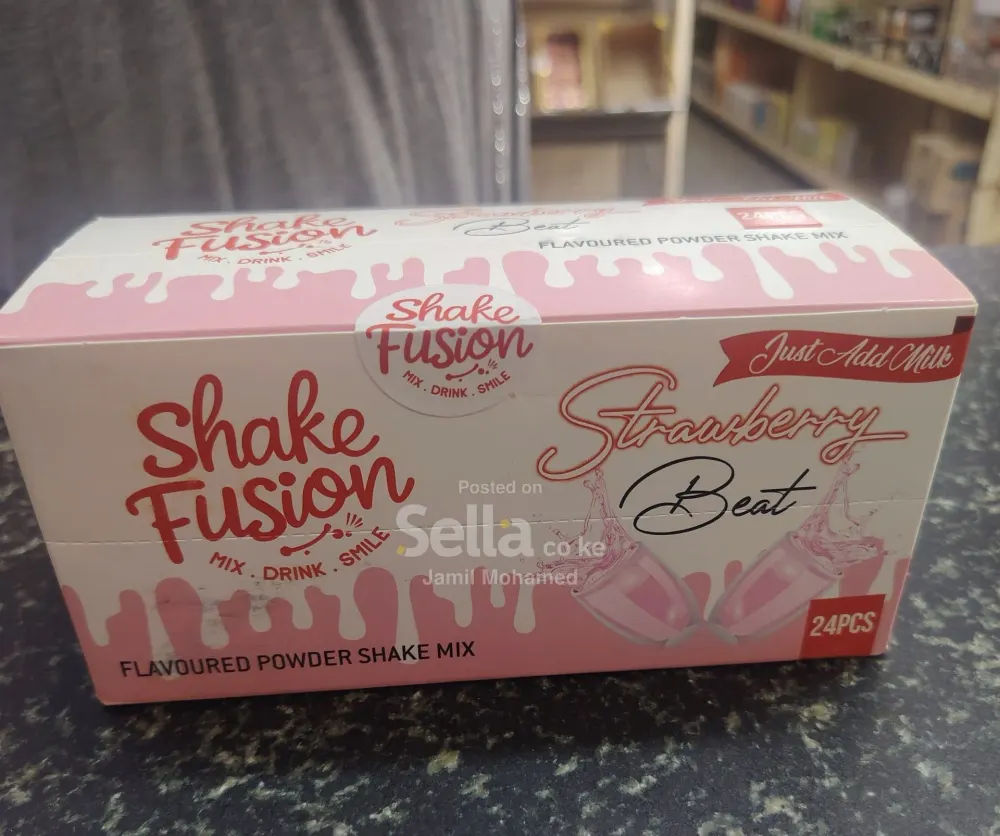 Shake Fusion Strawberry Flavored Power Shake Mix Pack of 24 Pcs