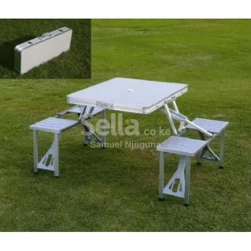 Portable Foldable Aluminum Picnic Table Set 🏕️🍽️