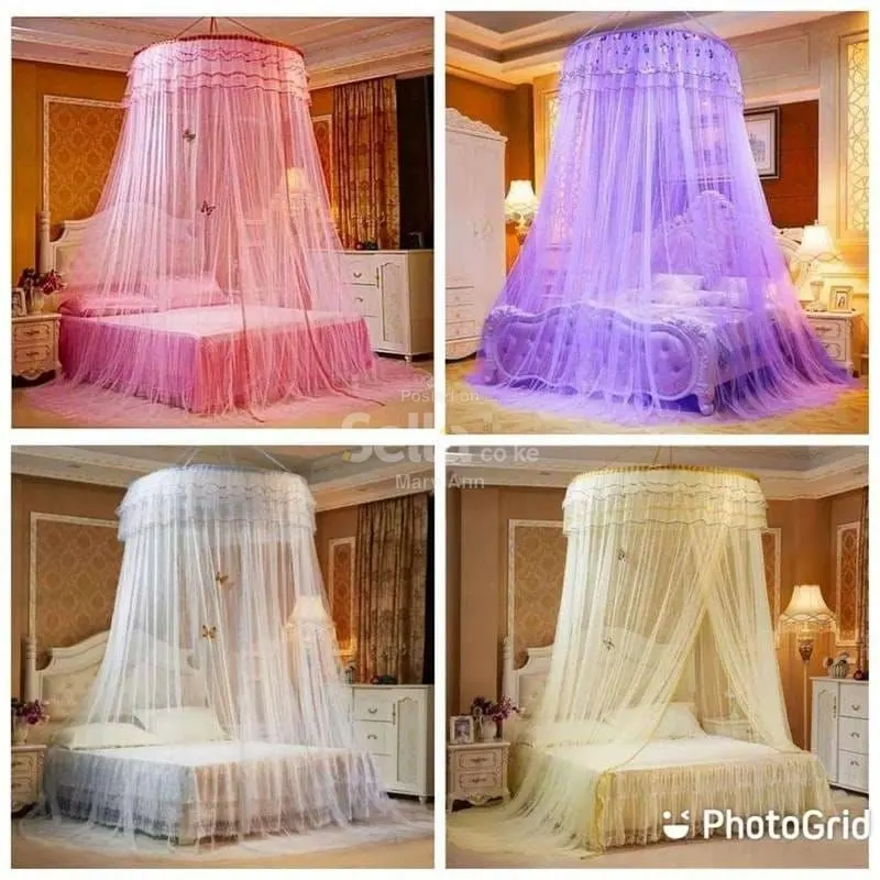 Free size Round Mosquito Nets pink,purple,white,cream  