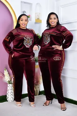 Elegant Maroon Velvet Tracksuit Set