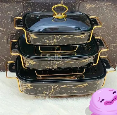3pcs  gold Ceramic chaffing dish