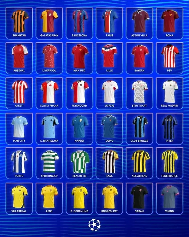 The Champions League colours