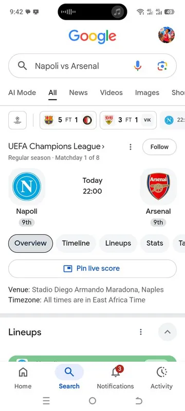 Arsenal today night